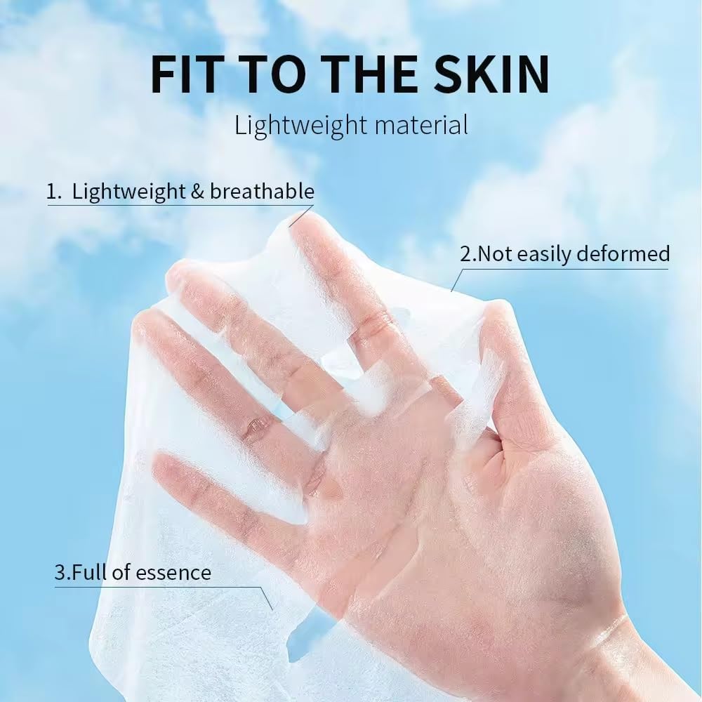 Facial Sheet Mask Set, 6 Varieties with Serum, 25ml Each,super korean glassy skin