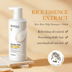 Bio Aqua Rice Raw Pulp Removal Dandruff Shampoo 500ml
