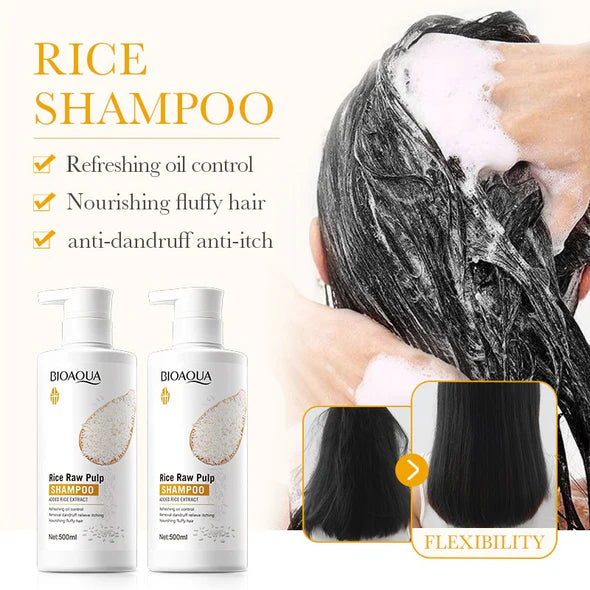 Bio Aqua Rice Raw Pulp Removal Dandruff Shampoo 500ml