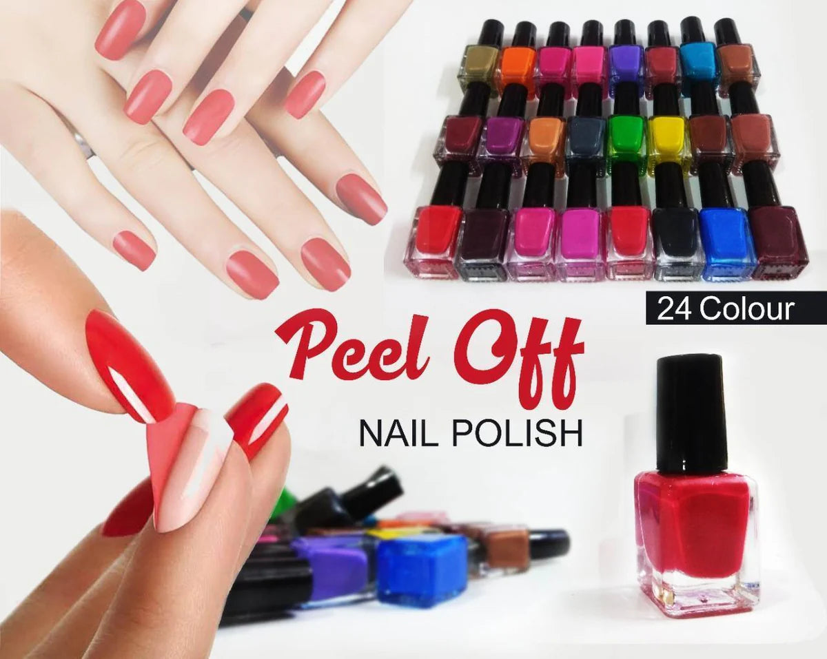 Pack of 24 Peel Off Nail Paints