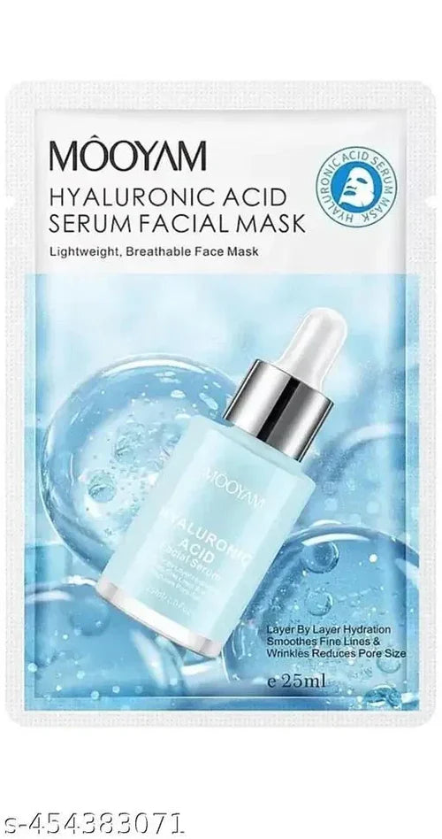 Facial Sheet Mask Set, 6 Varieties with Serum, 25ml Each,super korean glassy skin