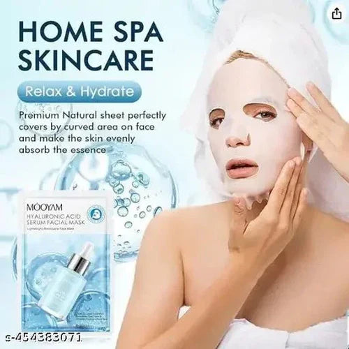 Facial Sheet Mask Set, 6 Varieties with Serum, 25ml Each,super korean glassy skin